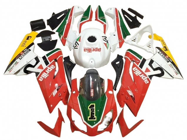 2006-2011 Aprilia RS125 Motorcycle Fairings - White Red Green UK