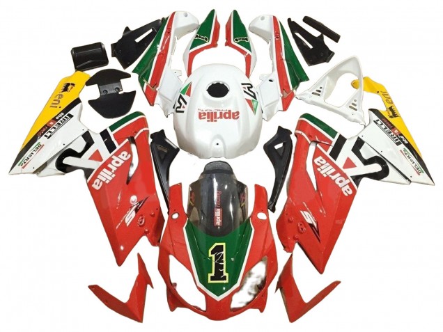 2006-2011 Aprilia RS125 Motorcycle Fairings - White Red Green UK