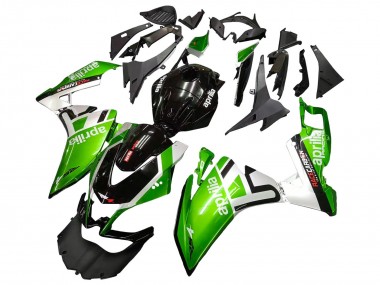 Custom 2012-2018 Aprilia RS4 50 125 Motorcycle Fairings - White Green Glossy Black UK