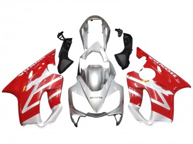 Custom 2004-2007 Honda CBR600 F4i Motorcycle Fairings - Silver Red UK