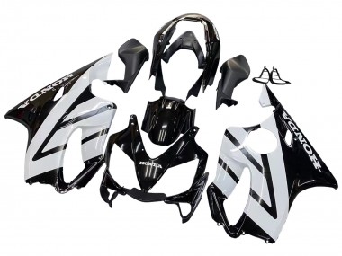 Custom 2004-2007 Honda CBR600 F4i Motorcycle Fairings - White Glossy Black UK