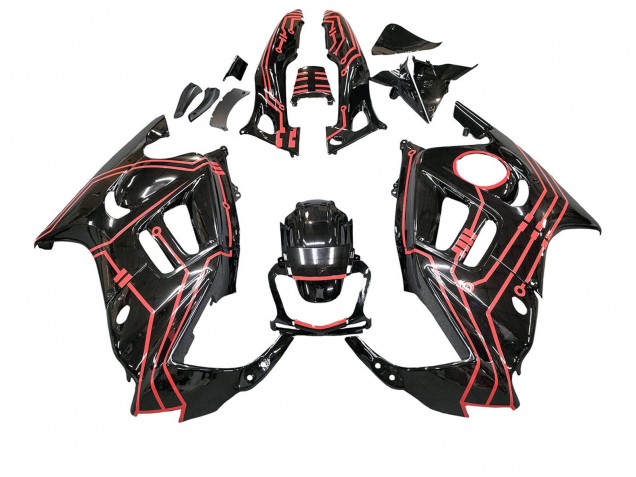 1997-1998 Honda CBR600 F3 Motorcycle Fairing Kits - Red Glossy Black UK
