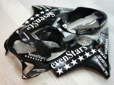 Custom 1999-2000 Honda CBR600 F4 Motorcycle Fairings - Glossy Black White SevenStars UK