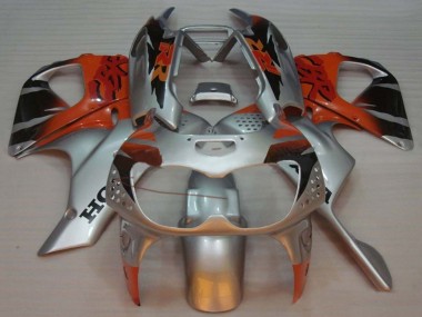 Custom 1992-1993 Honda CBR900RR 893 Motorcycle Fairings - Silver Orange Glossy Black UK