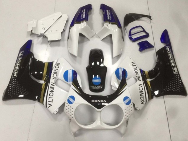 1992-1993 Honda CBR900RR 893 Motorcycle Fairings - White Blue Glossy Black Konica Minolta UK
