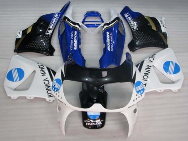 Custom 1994-1995 Honda CBR900RR 893 Motorcycle Fairings - White Blue Glossy Black Konica Minolta UK