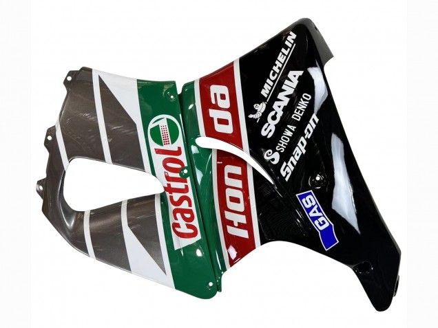 1996-1997 Honda CBR900RR 893 Motorcycle Fairings - White Green Grey Glossy Black Castrol UK