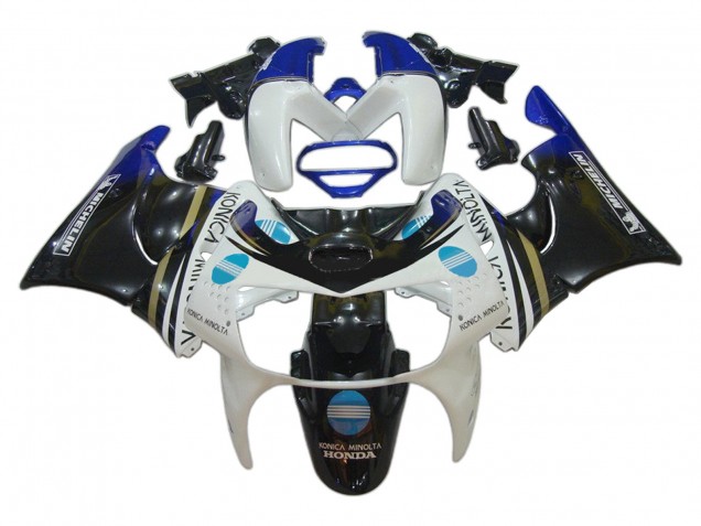1998-1999 Honda CBR900RR 919 Motorcycle Fairings - White Blue Glossy Black Konica Minolta UK
