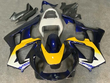 Custom 2000-2001 Honda CBR900RR 929 Motorcycle Fairings - White Yellow Dark Blue UK