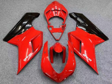 Custom 2007-2014 Ducati 848 Motorcycle Fairings - Red Glossy Black UK