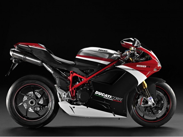 2007-2014 Ducati 848/1098/1198 Motorcycle Fairings - White Red Glossy Black UK