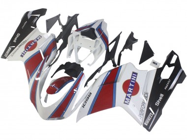 Custom 2007-2014 Ducati 1098 Motorcycle Fairings - White Red Blue Glossy Black Martini UK