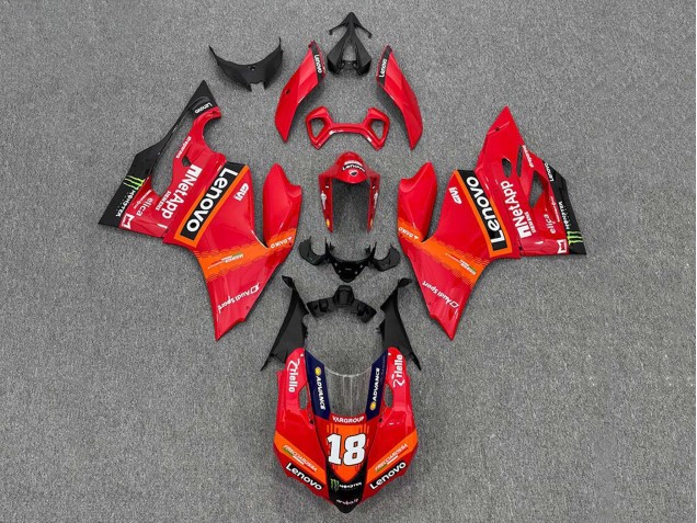 2011-2014 Ducati Panigale 899/1199 Motorcycle Fairings - Red Orange Black Monster Lenovo 18 UK