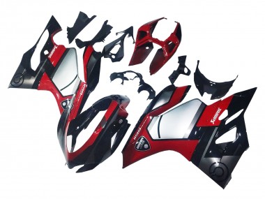 Custom 2011-2014 Ducati 1199 Motorcycle Fairings - Red Silver Black UK