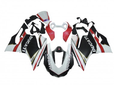 Custom 2011-2014 Ducati Panigale 1199 Motorcycle Fairings - White Red Black UK