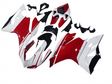 Custom 2011-2014 Ducati 1199 Motorcycle Fairings - White Red Glossy Black UK