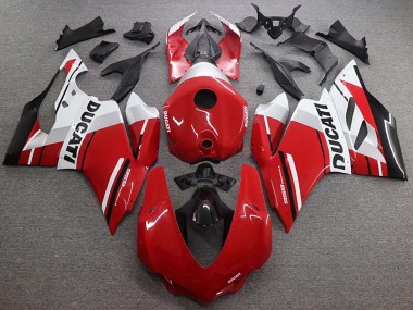 Custom 2015-2020 Ducati 959 Bike Fairings - White Red Glossy Black UK