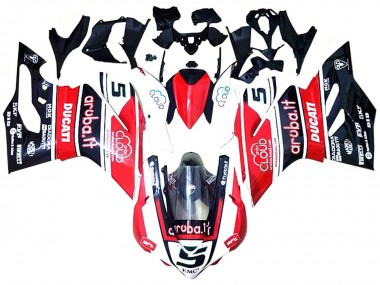 Custom 2015-2020 Ducati 959/1299 Motorcycle Fairings - White Red Glossy Black Aruba 5 UK