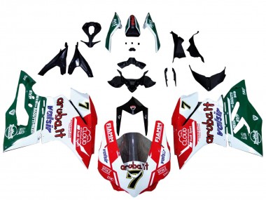 Custom 2015-2020 Ducati 959/1299 Motorcycle Fairings - White Red Green Valsir Fiamm 7 UK