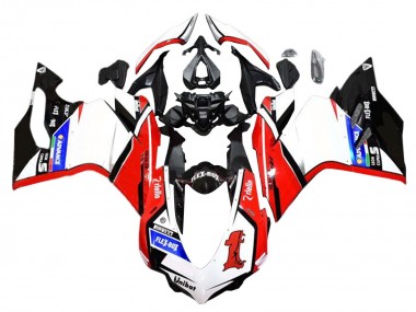 Custom 2015-2020 Ducati 959/1299 Motorcycle Fairings - White Red Glossy Black Unibat Flex-Box UK