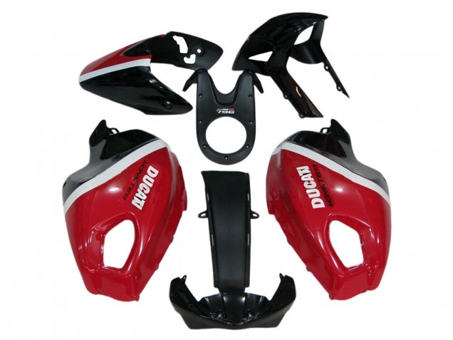 2008-2012 Ducati Monster 696 796 1100 1100S Motorcycle Fairings - Red White Glossy Black UK