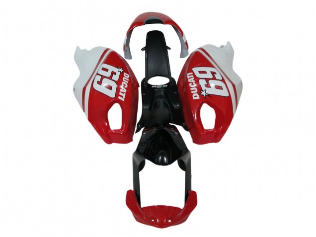 2008-2012 Ducati Monster 696 796 1100 1100S Motorcycle Fairings - White Red Glossy Black 69 UK