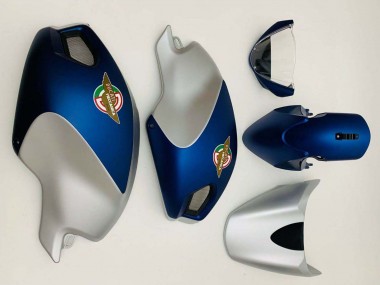 Custom 2008-2012 Ducati Monster 696 796 1100 1100S Motorcycle Fairings - Dark Blue Silver UK