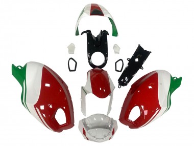 Custom 2008-2012 Ducati Monster 696 796 1100 1100S Motorcycle Fairing - White Red Green UK