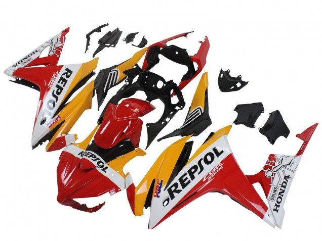 2016-2018 Honda CBR500R Motorcycle Fairings - Yellow White Red Repsol HRC UK