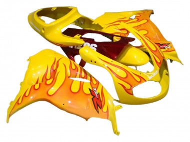 Custom 1998-2003 Suzuki TL1000R Motorcycle Fairings - Yellow with Red Flame UK