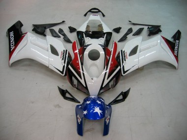 Custom 2004-2005 Honda CBR1000RR Motorcycle Fairings - White Red Glossy Black Blue Star UK