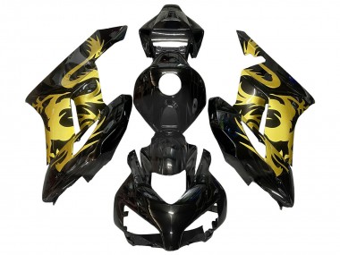 Custom 2004-2005 Honda CBR1000RR Motorcycle Fairings - Gold Glossy Black Dragon UK