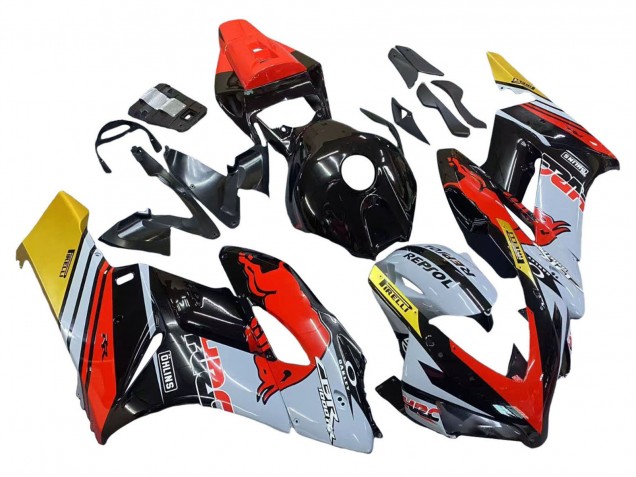 2004-2005 Honda CBR1000RR Motorcycle Fairings - Yellow Red White Glossy Red Bull Repsol HRC UK