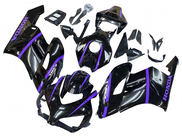 2004-2005 Honda CBR1000RR Motorcycle Fairings - Glossy Black Purple Stripe UK