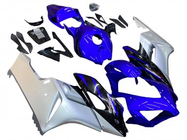 Custom 2004-2005 Honda CBR1000RR Motorcycle Fairings - Silver Blue Glossy Black UK
