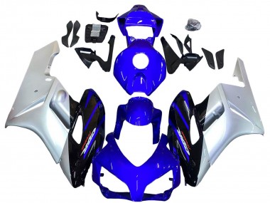 Custom 2004-2005 Honda CBR1000RR Motorcycle Fairings - Silver Blue Glossy Black UK
