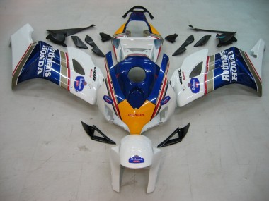 Custom 2004-2005 Honda CBR1000RR Motorcycle Fairings - White Blue Gold Rothmans UK