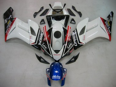 Custom 2004-2005 Honda CBR1000RR Motorcycle Fairings - White Blue Red Glossy Black Star Carrera Lee UK
