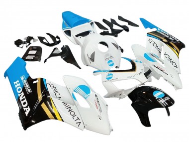 Custom 2004-2005 Honda CBR1000RR Motorcycle Fairings - White Light Blue Yellow Black Konica Minolta UK