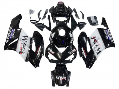 Custom 2004-2005 Honda CBR1000RR Motorcycle Fairings - Glossy Black White West UK