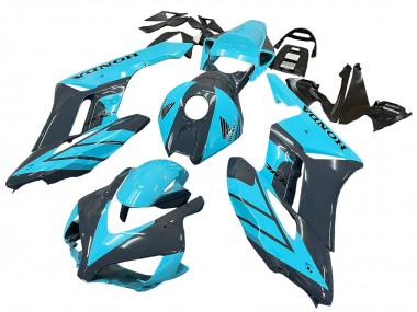Custom 2004-2005 Honda CBR1000RR Motorcycle Fairings - Light Blue Glossy Black UK