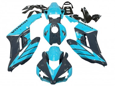 Custom 2004-2005 Honda CBR1000RR Motorcycle Fairings - Light Blue Glossy Black UK