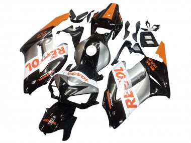 Custom 2004-2005 Honda CBR1000RR Motorcycle Fairings - Orange Silver Glossy Black Repsol UK