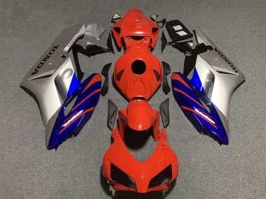 Custom 2004-2005 Honda CBR1000RR Motorcycle Fairings - Silver Blue Red Stripe UK