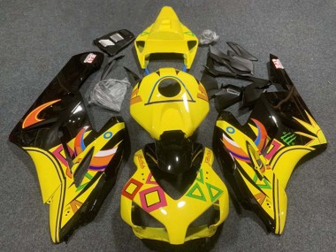 Custom 2004-2005 Honda CBR1000RR Motorcycle Fairings - Yellow Glossy Black Orange UK