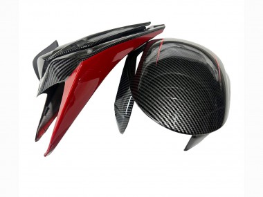 Custom 2008-2011 Honda CBR1000RR Motorcycle Fairings - Black Carbon Fiber Red UK