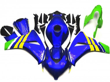 Custom 2008-2011 Honda CBR1000RR Motorcycle Fairings - Blue Yellow White Green UK