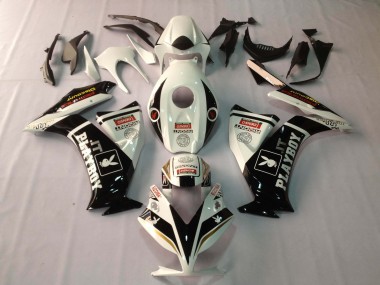 Custom 2012-2016 Honda CBR1000RR Motorcycle Fairings - White Glossy Black Rizoma Playboy UK