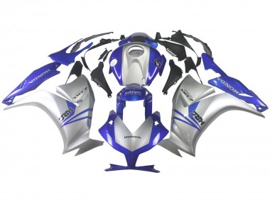 Custom 2012-2016 Honda CBR1000RR Motorcycle Fairings - Silver Blue HRC UK