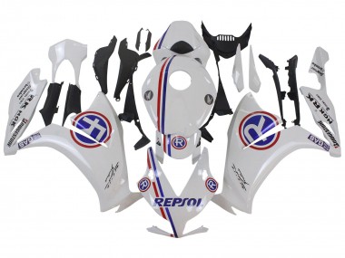Custom 2012-2016 Honda CBR1000RR Motorcycle Fairings - White Blue Red Repsol UK